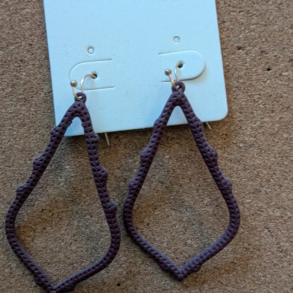 Purple Crochet Hoop Earrings